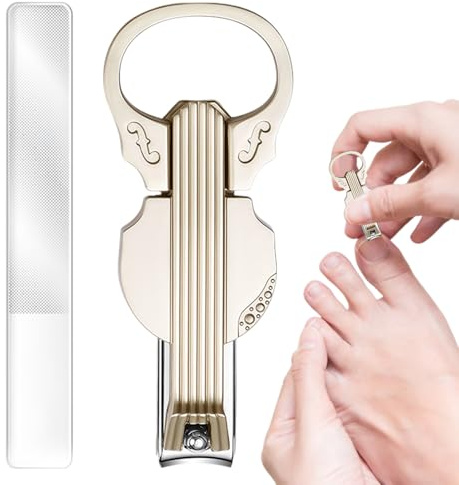 Tagliaunghie per Unghie Spesse per Unghie a Forma di Violino con Bottiglia | Tagliaunghie con Lente d'Ingrandimento Rifinitore Per Unghie Manicure Pedicure Unghie Dei Piedi Casa Viaggio Toelettatu
