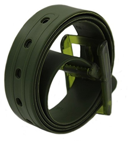 MEISHINE® 115 * 3.5cm Unisex Candy Colour Gürtel aus Silikon Perfect Für Damen/Herren (Army Grün)