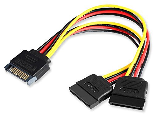 Duttek Cable Alimentacion SATA, Cable bifurcador Y de alimentación SATA a Dual SATA, disco duro HDD SSD, de 8 pulgadas