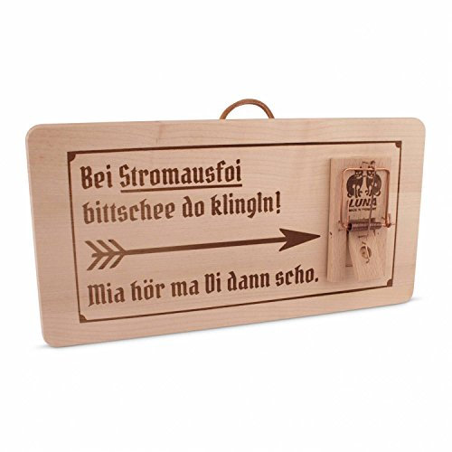 Tür-Klingelschild aus Holz Stromausfoi