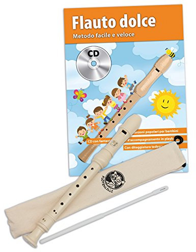 CASCHA HH 1510 IT Set de flûte à bec (doigté baroque) avec livre de flûte à bec en italienne + CD