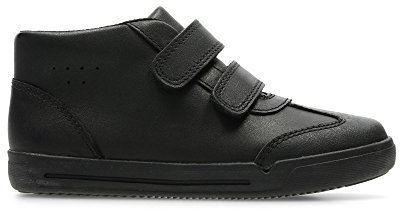 Clarks Boys Hi Top School Shoes Mini Idol - Black Leather - UK Size 7F - EU Size 24 - US Size 7.5M