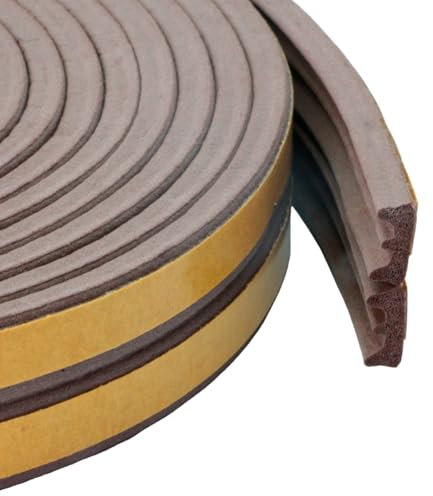 FENSTERDICHTUNG selbstklebend - Dichtband Türdichtung Gummidichtung Fensterdichtband Tür Fenster (24 m, E - Profil, Braun)