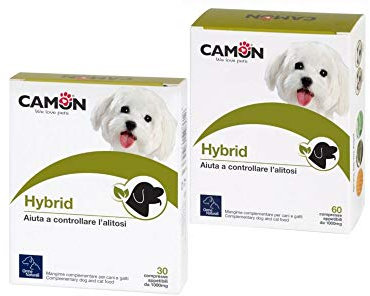 Offerta Multipack. Due Confezioni da 60 compresse cad. di Hybrid Contro la lacrimazione e l'alitosi Cane e Gatto