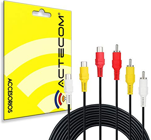 actecom® CABLE 3 HEMBRA + 3 MACHO RCA AUDIO Y VIDEO M/M 1,5M ALARGADOR ADAPTADOR