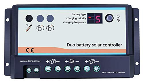 Epever Solarladeregler mit 2 Batterien, 20 A, 12 V, 24 V, Solarregler für Wohnmobil und Boote