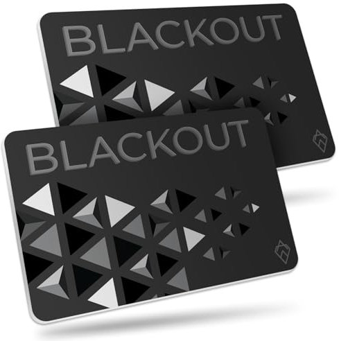 AKIELO Blackout Carte Ultra Fine RFID (Lot de 2) – Anti piratage Bloqueur pour Protection Carte Bancaire sans Contact – Protège Votre Portefeuille (2 x Édition Noire)