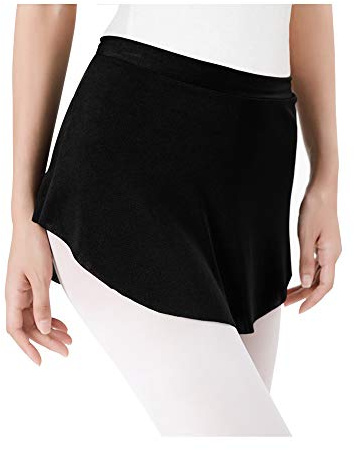 Stelle Ballet Skirt Women Dance Wrap Pull-On Skirts for Adult (Black, M)