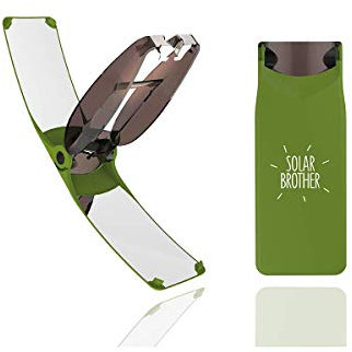 SOLAR BROTHER Suncase – Mechero solar – Carcasa bienergética única de encendido solar instantáneo o a gas tradicional – Impermeable y resistente al viento – Innovación francesa patentada (verde)