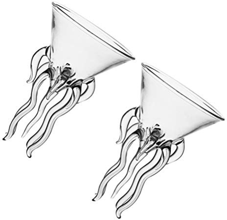 Cabilock 2 Pièces Verre à Cocktail Octopus Martini Verre Transparent Verre Cocktail Verres Creative Méduses en Verre Tasse Gobelet en Verre De Jus