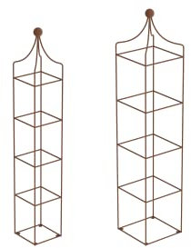 ELEO Rankobelisk „Catania“ I eckiger Obelisk aus Schmiedeeisen I in 2 verschiedenen Größen I dekorativer & praktischer Rankobelisk aus Metall (Set, unbeschichtet)