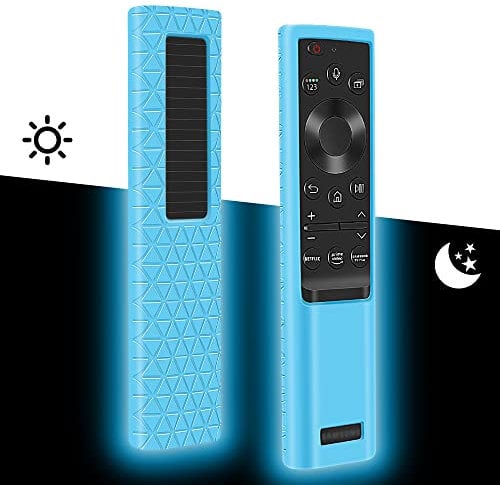 Silicone Protective Case for Samsung Smart TV Solar Cell Remote Control 2021,for Samsung BN59-01357 BN59-01363 Remote Replacement Shockproof Battery Back Covers Skin Holder Sleeve-Glowblue