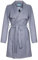 malito – Damen Trenchcoat einfarbig mit Gürtel & Taschen – klassischer Mantel für Herbst & Winter – schicker Übergangsmantel 15142 (Hellgrau | Größe M)