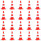 vidaXL 20x Cônes de Signalisation Réfléchissants Cônes de Marque Cônes d'Avertissement Chantiers de Construction Rouge et Blanc 50 cm