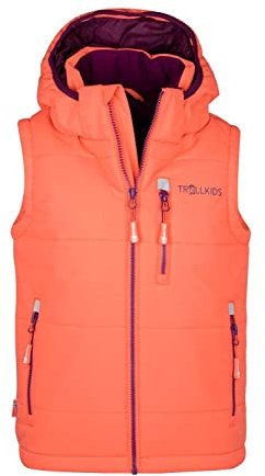 Trollkids Weste Narvik XT, Pfirsich/Maulbeere, Größe 152