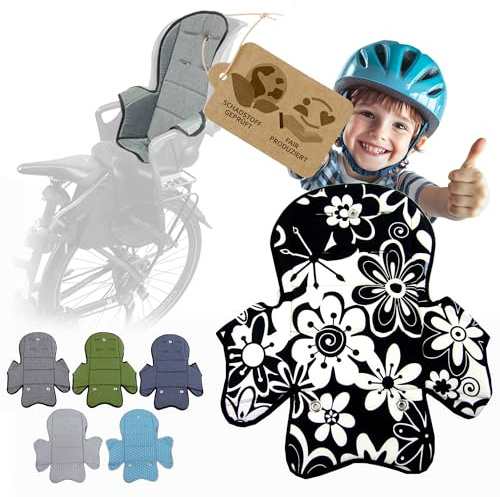 Ersatzbezug kompatibel mit Römer Jockey Kinderfahrradsitz Mod5 | Weiches Ersatzpolster, Sitzbezug, Waschbar bei 30°C (sw große Blumen)