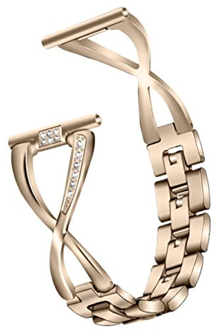 Metal Watch Band für Smartwatch Quartz Uhren- 20- Mm- Armband Bling Watch- Armband für Frauen- Elegantes Ersatz- Uhrenband mit Strassstein- Gold