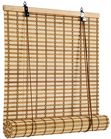 Cy.curtain bright Store Enrouleur en Bambou pour intérieur, Rideau en Bois, Protection Solaire et confidentialité pour fenêtre et Porte, 150x175cm