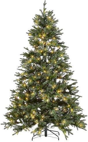 Künstlicher Weihnachtsbaum grün 210 cm mit LED Beleuchtung Lichterkette Fiddle
