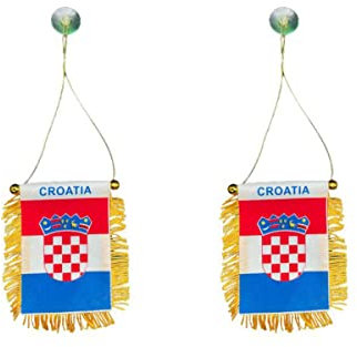 2x Kroatien Wimpel mit Saugnapf Flagge Auto Flagge Croatia
