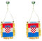 2x Kroatien Wimpel mit Saugnapf Flagge Auto Flagge Croatia