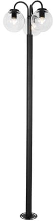 Qazqa - Modern Laterne schwarz mit Klarglas 200 cm 3-flammig IP44 - Sfera I Außenbeleuchtung - Aluminium Länglich - LED geeignet E27