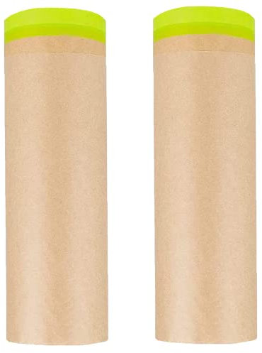 Abdeckfolie Klebeband mit Folie, Lackschutzfolie Transparent, Drapieren vorgeklebter Abdeckfolie 45cm(ungefaltet) x 15m je 2 Packungen malerfoile zum Lackieren von Autowänden.