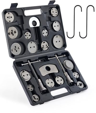 Orion Motor Tech 24 Pezzi Set di Arretratore Pistoncini Freni e Ripristino Pistone del Freno, Pinza Freno a Disco Universale Professionale per la Sostituzione di Pistone dei Freni con Custodia, Nero