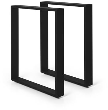 Azaly Home 2 Patas para Mesa Escritorio, Patas para mesas de Comedor con Tornillos incluidos, Patas para mesas de salón, Patas metálicas para mesas de Madera, DIY (Negro, 50 x 72 cm (Ancho x Alto))