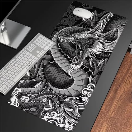 Tapis de Souris XXL Tapis de Souris Gamer Dragon Tapis de Souris Gaming 1200x600x3mm Grand Tapis de Bureau sous Main avec Base en Caoutchouc antidérapante pour Gamer Personnel