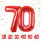 Geburtstag zahlen luftballon 70 jahre | Folienballon Rot- Folienballon in 40-101cm Geburtstagsdeko - Ballon Zahl Deko zum Geburtstag fliegt mit Helium für Männer Frauen 70.Geburtstagsparty Jubiläum