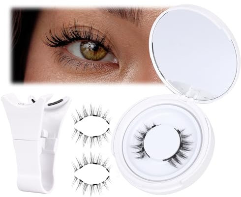 JIMIRE Magnetic Eyelashes - Natural Look Manga Style, Reusable, No Glue Needed, 1 Pair Pack