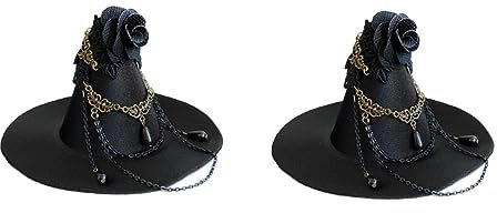 VICASKY 2 Stücke Hexenhut Haarspange Für Halloween Cosplay Gothic Haarnadel Haarspange Fascinator Für Frauen Mädchen Event