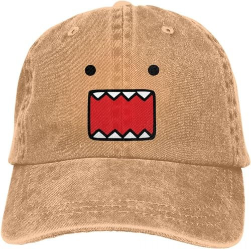 Baseballkappe Snapback Sonnenhut Domo Kun Peaked Sommerkappe Gesicht Hip Hop Cowboyhut mit Visier Geburtstagsgeschenk für Männer Frauen
