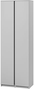 Mirjan24 Kleiderschrank Simply SM01, 2-türig Schrank mit Einlegeplatten und Kleiderstange, Drehtürenschrank, Garderobenschrank (Grau)
