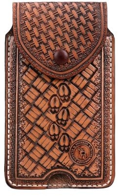 Tourbon Pochette en cuir véritable pour téléphone portable pour homme Étui léger pour téléphone portable