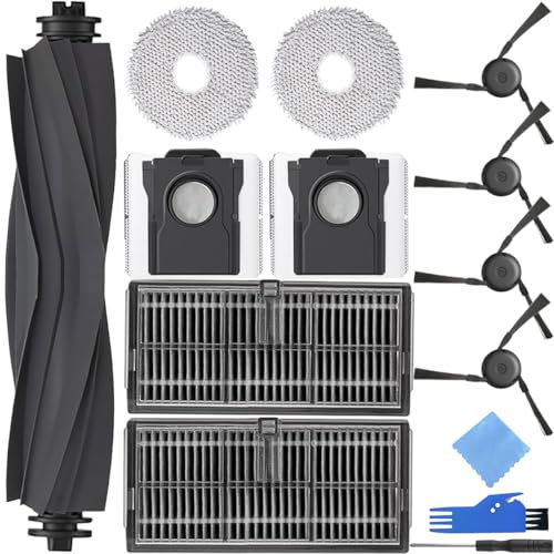 EATBALE Replacement Parts for MOVA P50 Ultra, for Dreame X40 Ultra Complete / X40 Master Robot Cleaner Main Brush Side Brush Dust Bag HEPA Filter Mop Cloth Mopping Pad Roller Rubber Accessory Kit