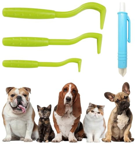 4er Set Zeckenhaken, Zeckenzange für Hunde, Zeckenentferner Einfacher und Sicherer Zeckenhebel Zeckenschutz für Hund, Katze, Pferd & Menschen Alternative zu Zeckenpinzette