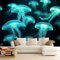Fototapeten SüßEr Frosch Drucken Wandbild 400 x 280 cm Fototapeten Wandbilder Panorama Wandtapete Dekoration, Blau GrüN Moderne Vlies Wanddekoration für Wohnzimmer Schlafzimmer