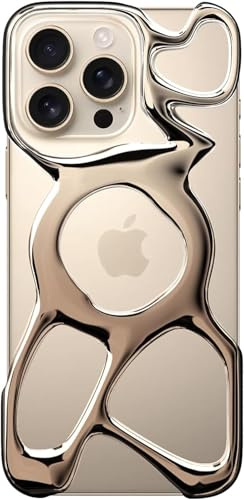 Angry miao Leere Handyhülle für iPhone 16 Pro Max (nur MagSafe-kompatibel, 22 g, leicht, wärmeableitend, reichlich Schutz, Desert Gold)