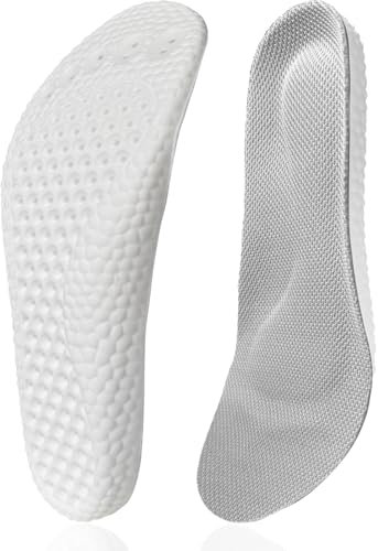 Solette in Memory Foam per donna uomo, Suole Scarpe di ricambio per scarpe da ginnastica stivali scarpe da passeggio, traspirante, ammortizzante(Grigio/impronte, 41.5/42 EU)