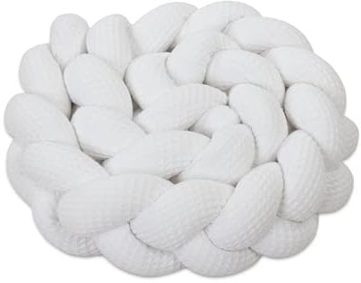 babybay Baby Kuschelschlange Waffelpiqué (Made in EU) - Kuschelschnecke in vielen Farben und Größen, Nackenrolle, Kopfschutz für Wickeltisch (weiß, 280cm)