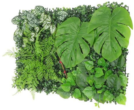 HEMOTON Outdoor Artificial Plant Wall Living Wall Planter Green Foliage Artificial Hedge Panel for Garden Decor
