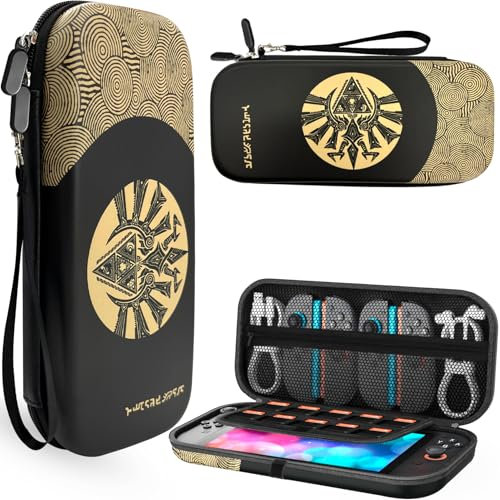 CHIKIXSON Étui Switch 2 Zelda, Housse de Protection pour Nintendo Switch 2025, Étui de Transport pour Switch 2 Console et Accessoires, Antirayures, Antichoc, Noir