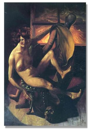 NHLDZYH Otto Dix Poster, (Melancholie), Abstrakte Leinwand Poster Wandkunst Bild, Kunstdruck auf Leinwand für Wohnzimmer. 80x120cm Nur Leinwand