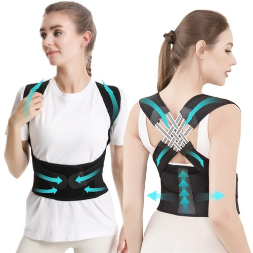 GGUFAY Rücken Geradehalter, Verstellbarer Rückenhaltungsgürtel, Haltungskorrektur für Frauen und Männer, lindert Schmerzen im Nacken und an den Schultern, Rundrücken Korrektur (XL)
