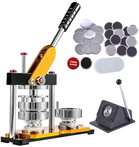 Round Fridge Magnet Maker Badge Maker Machine Button Maker, DIY Refrigerator Magnets Making Kit with 100pcs Accessories & Circle Cutter, Custom Metal Badge Press Kit, Make your own Fridge Magnets