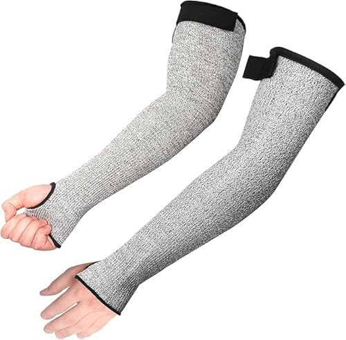 Cut Resistant Arm Work Protection Sleeves, 18 Inch, Level 5 Arm Guards to Prevent Cuts, Scratches & Protect Thin Skin