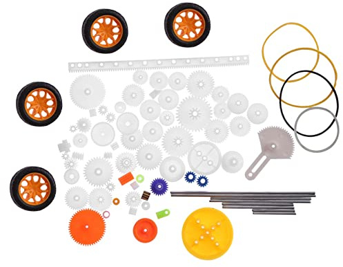 Kooingtech Zahnstange Mit Zahnrad, 78PCS Kunststoff Zahnräder Set, Zahnräder Modellbau Schaft Gürtel DIY Set Zubehör