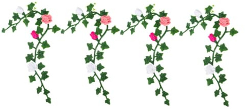 minkissy 4pcs Dollhouse Artificial Flower Vines Miniature Floral Swing Decoration Faux Hanging Garland for Creative Dollhouse Garden Scenes